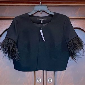 NEW Ostrich Feather Trimmed Bolero/Jacket/Shrug